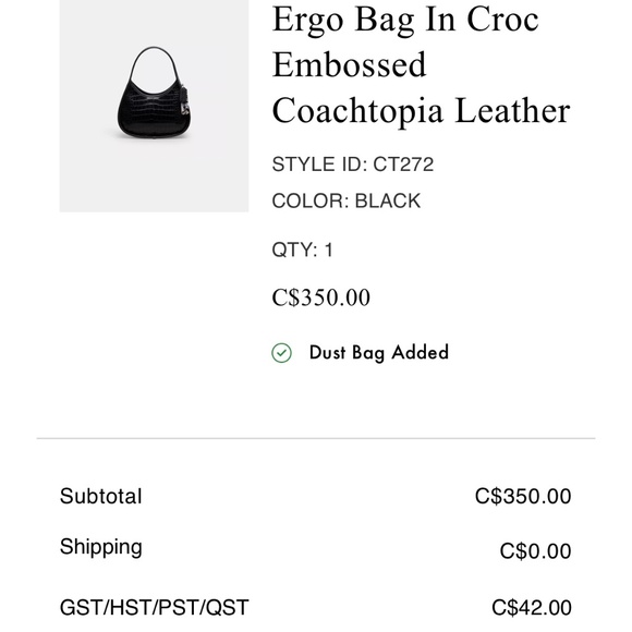 Coach Ergo bag in black croc embossed leather - Picture 12 of 14
